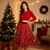 Casual Chic Christmas Party Panelled Tulle Womens A Line Midi Skirt