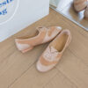 Casual Chic Perforated Sheepskin Leather Womens Flat Mary Janes