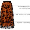 Halloween Layered Mesh Tulle Womens Elastic Waist A Line Midi Skirt