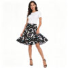 Casual Chic Stretch Novelty Print Womens High Waist A Line Midi Skirt