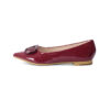 French Riviera Patent Microfibre V Buckle Ladies Pointed Toe Flats