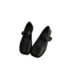 Casual Chic Faux Leather Split Toe Buckle Womens Mary Jane Flats