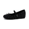 French Chic Satin Crystal Studded Bow Womens Mary Jane Ballet Flats