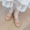 Casual Chic Perforated Sheepskin Leather Womens Flat Mary Janes