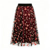 Casual Chic Christmas Party Panelled Tulle Womens A Line Midi Skirt