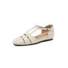 French Riviera Sheepskin Caged Womens Square Toe Fisherman Sandals