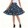 Casual Chic Stretch Novelty Print Womens High Waist A Line Midi Skirt
