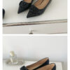 French Riviera Patent Microfibre V Buckle Ladies Pointed Toe Flats