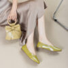Modern Minimalist Soft Sheepskin Womens Pointed Toe Slip On Flats