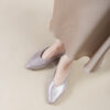 Modern Minimalist Soft Sheepskin Womens Pointed Toe Slip On Flats