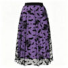 Halloween Layered Mesh Tulle Womens Elastic Waist A Line Midi Skirt