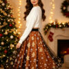 Casual Chic Christmas Party Panelled Tulle Womens A Line Midi Skirt