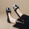 French Riviera Quilted Cushioned Womens Slip On Bow Ballet Flats