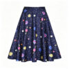 Casual Chic Stretch Novelty Print Womens High Waist A Line Midi Skirt