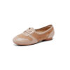 Casual Chic Perforated Sheepskin Leather Womens Flat Mary Janes