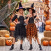 Halloween Layered Tulle Velvet Bat Print Womens Asymmetric Midi Skirt