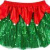 Urban Sporty Sequin Panelled Womens Christmas Running Mini Skirt