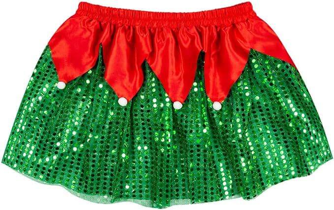 Urban Sporty Sequin Panelled Womens Christmas Running Mini Skirt