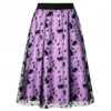 Halloween Flocked Print Tulle Womens Midi Skirt