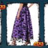 Halloween Party Flocked Mesh Womens Elastic Waist A Line Midi Skirt