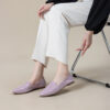 Casual Chic Foldable Sheepskin Womens Pointed Toe Slip On Flats