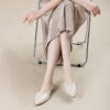 Modern Minimalist Soft Sheepskin Womens Pointed Toe Slip On Flats