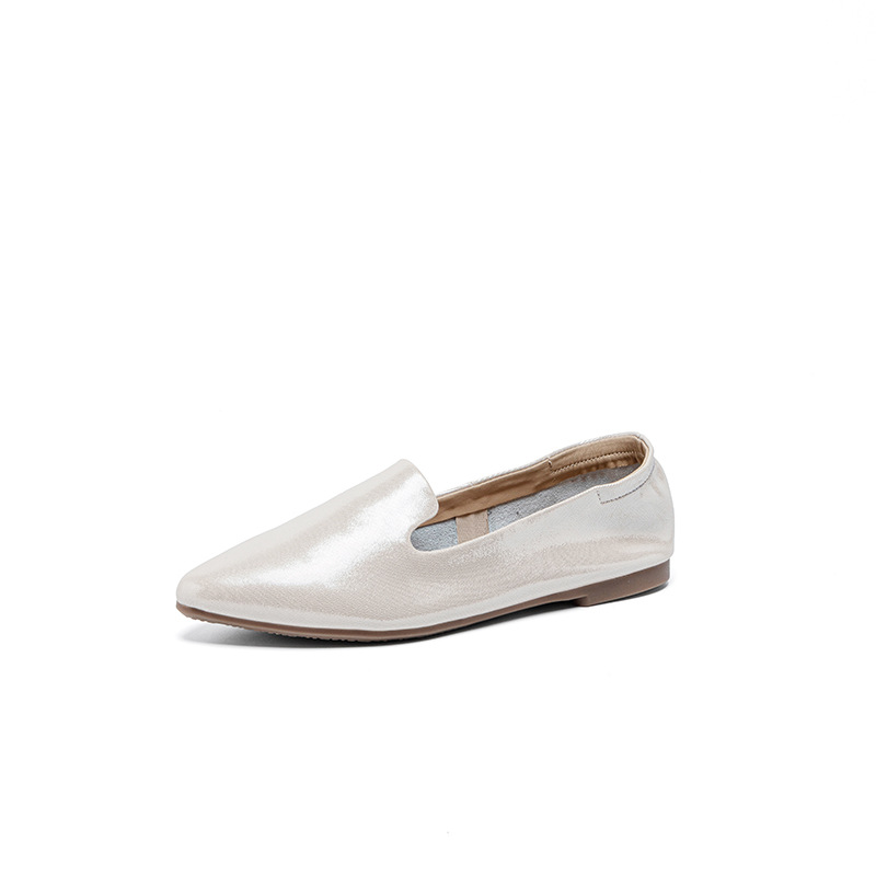 Casual Chic Foldable Sheepskin Womens Pointed Toe Slip On Flats