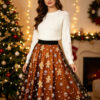Casual Chic Christmas Party Panelled Tulle Womens A Line Midi Skirt