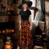 Halloween Layered Mesh Tulle Womens Elastic Waist A Line Midi Skirt