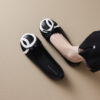 French Riviera Quilted Cushioned Womens Slip On Bow Ballet Flats
