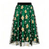 Casual Chic Christmas Party Panelled Tulle Womens A Line Midi Skirt