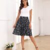 Casual Chic Stretch Novelty Print Womens High Waist A Line Midi Skirt