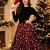 Casual Chic Christmas Party Panelled Tulle Womens A Line Midi Skirt