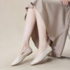 Modern Minimalist Soft Sheepskin Womens Pointed Toe Slip On Flats