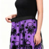Halloween Party Flocked Mesh Womens Elastic Waist A Line Midi Skirt