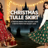 Casual Chic Christmas Party Panelled Tulle Womens A Line Midi Skirt