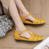 French Riviera Sheepskin Caged Womens Square Toe Fisherman Sandals