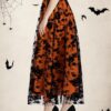Halloween Layered Mesh Tulle Womens Elastic Waist A Line Midi Skirt