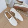Casual Chic Perforated Sheepskin Leather Womens Flat Mary Janes