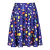 Casual Chic Stretch Novelty Print Womens High Waist A Line Midi Skirt