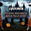 Halloween Layered Mesh Tulle Womens Elastic Waist A Line Midi Skirt