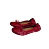 Casual Chic Soft Washed Leather Womens Bow Square Toe Ballet Flats