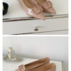 French Riviera Patent Microfibre V Buckle Ladies Pointed Toe Flats