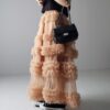 Casual Chic Pastel Ruffled Tiered Tulle Womens A Line Midi Skirt