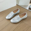 Casual Chic Perforated Sheepskin Leather Womens Flat Mary Janes
