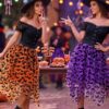 Halloween Layered Tulle Velvet Bat Print Womens Asymmetric Midi Skirt