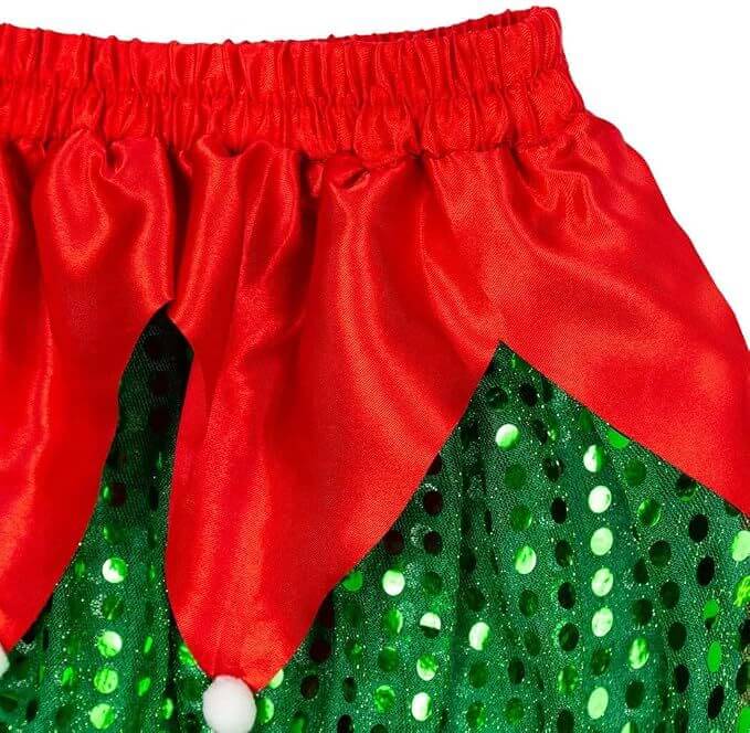 Urban Sporty Sequin Panelled Womens Christmas Running Mini Skirt