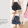 Casual Chic Stretch Novelty Print Womens High Waist A Line Midi Skirt