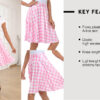 Casual Chic Stretch Novelty Print Womens High Waist A Line Midi Skirt