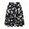 Casual Chic Stretch Novelty Print Womens High Waist A Line Midi Skirt